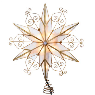 Thumbnail 6: Kurt Adler Kurt Adler 10-Light 6-Point Capiz Star Treetop with Scroll. 