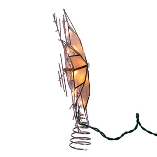 Thumbnail 8: Kurt Adler Kurt Adler 10-Light 10-Inch Silver Capiz Wire Snowflake. 