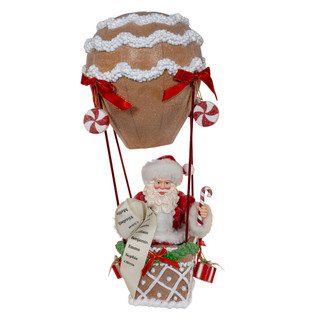 Thumbnail 2: Kurt Adler Kurt Adler 12-Inch Fabriché Gingerbread Balloon Santa 