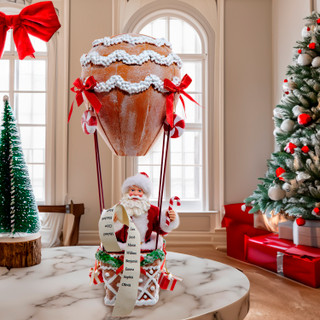 Thumbnail 14: Kurt Adler Kurt Adler 12-Inch Fabriché Gingerbread Balloon Santa 