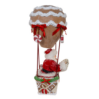 Thumbnail 4: Kurt Adler Kurt Adler 12-Inch Fabriché Gingerbread Balloon Santa 