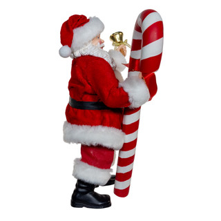 Thumbnail 4: Kurt Adler Kurt Adler 10.5-Inch Fabriché Santa WIth Candy Cane 