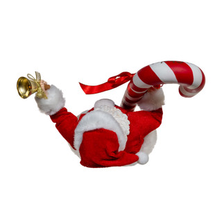 Thumbnail 10: Kurt Adler Kurt Adler 10.5-Inch Fabriché Santa WIth Candy Cane 