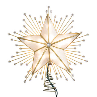 Thumbnail 6: Kurt Adler Kurt Adler 10-Inch 5-Point Capiz Star Treetop with Rays. 