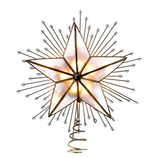 Thumbnail 4: Kurt Adler Kurt Adler 10-Inch 5-Point Capiz Star Treetop with Rays. 