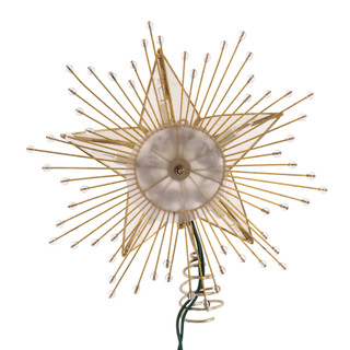 Thumbnail 14: Kurt Adler Kurt Adler 10-Inch 5-Point Capiz Star Treetop with Rays. 
