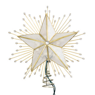 Thumbnail 12: Kurt Adler Kurt Adler 10-Inch 5-Point Capiz Star Treetop with Rays. 