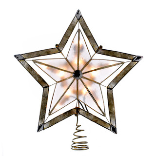 Thumbnail 4: Kurt Adler Kurt Adler 10-Inch 5-Point Large Star with Smoke Capiz. 