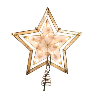 Thumbnail 12: Kurt Adler Kurt Adler 10-Inch 5-Point Large Star with Smoke Capiz. 