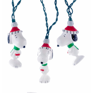 Thumbnail 4: Peanuts Kurt Adler 10-Light 11-Foot Peanuts Snoopy Light Set. 