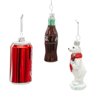 Thumbnail 8: Kurt Adler 3.5-Inch Glass Coke Mini Ornaments Set of 3 