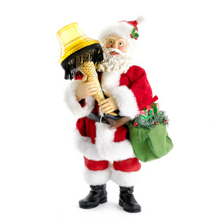 Thumbnail 6: Kurt Adler 10-Inch Leg Lamp Fabriche Santa with Light 