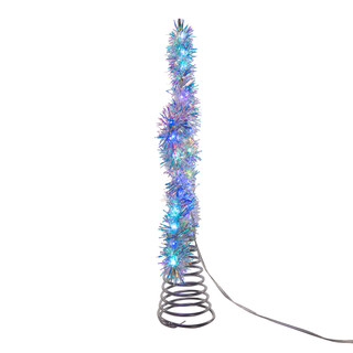Thumbnail 8: Kurt Adler 12.2 Inch Tinsel Star Tree Topper with RGB LED Lights 