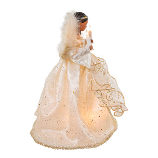 Thumbnail 2: Kurt Adler Kurt Adler 12-Inch UL 10-Light Ivory & Gold African American 