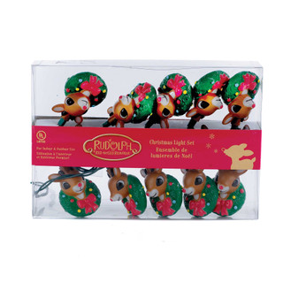 Thumbnail 18: RUDOLPH Rudolph 10-Light Rudolph Head with Wreath Light Set 