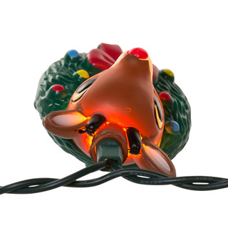Thumbnail 12: RUDOLPH Rudolph 10-Light Rudolph Head with Wreath Light Set 