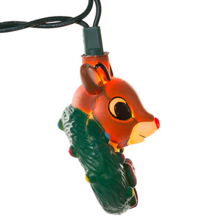 Thumbnail 8: RUDOLPH Rudolph 10-Light Rudolph Head with Wreath Light Set 