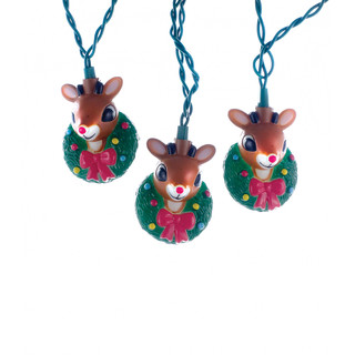 Thumbnail 2: RUDOLPH Rudolph 10-Light Rudolph Head with Wreath Light Set 
