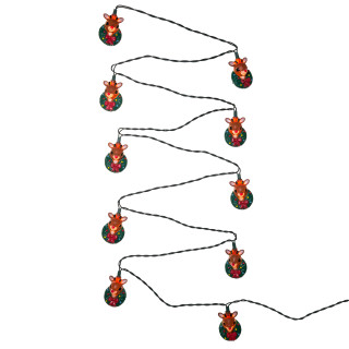 Thumbnail 4: RUDOLPH Rudolph 10-Light Rudolph Head with Wreath Light Set 
