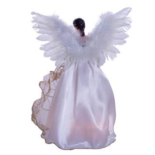Thumbnail 18: Kurt Adler Kurt Adler 10-Light 12-Inch Ivory and Gold Black Angel. 