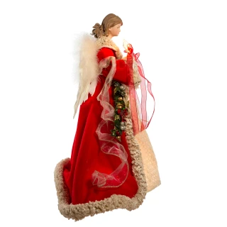 Thumbnail 2: Kurt Adler Kurt Adler UL 10-Light 16-Inch Red and Ivory Angel Treetop. 