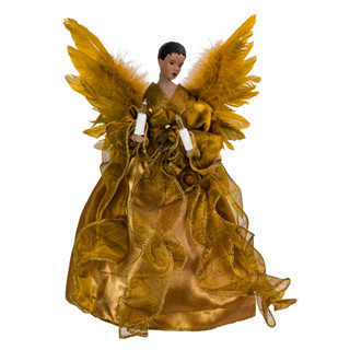 Thumbnail 10: Kurt Adler Kurt Adler 13-Inch UL 10-Light Gold African American Angel. 