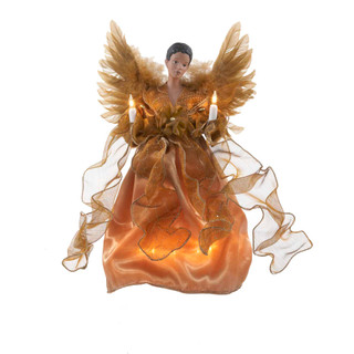Thumbnail 4: Kurt Adler Kurt Adler 13-Inch UL 10-Light Gold African American Angel. 