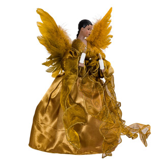 Thumbnail 2: Kurt Adler Kurt Adler 13-Inch UL 10-Light Gold African American Angel. 