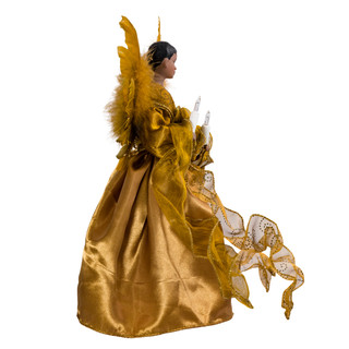 Thumbnail 6: Kurt Adler Kurt Adler 13-Inch UL 10-Light Gold African American Angel. 