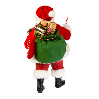 Thumbnail 8: Kurt Adler 10.5-Inch Fabriché Santa with List and Candy Cane 