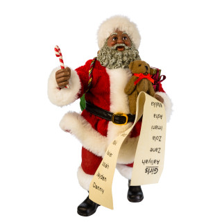 Thumbnail 6: Kurt Adler 10.5-Inch Fabriché Santa with List and Candy Cane 