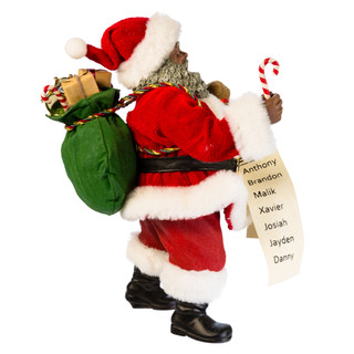 Thumbnail 12: Kurt Adler 10.5-Inch Fabriché Santa with List and Candy Cane 