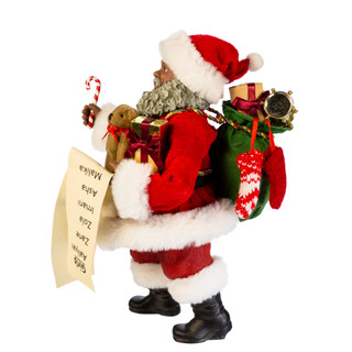 Thumbnail 10: Kurt Adler 10.5-Inch Fabriché Santa with List and Candy Cane 