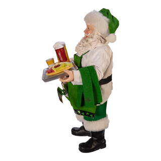 Thumbnail 6: FABRICHE Kurt Adler 10.5 in. Fabriché Musical Irish Chef Santa 