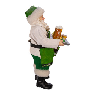 Thumbnail 8: FABRICHE Kurt Adler 10.5 in. Fabriché Musical Irish Chef Santa 