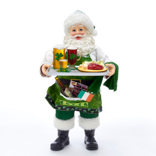Thumbnail 2: FABRICHE Kurt Adler 10.5 in. Fabriché Musical Irish Chef Santa 