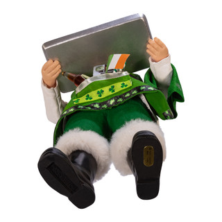 Thumbnail 14: FABRICHE Kurt Adler 10.5 in. Fabriché Musical Irish Chef Santa 