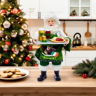 Thumbnail 18: FABRICHE Kurt Adler 10.5 in. Fabriché Musical Irish Chef Santa 