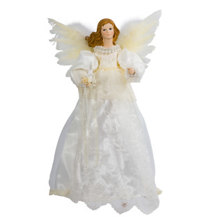 Thumbnail 10: Kurt Adler Kurt Adler Indoor 10-Light 14.5-Inch Ivory Angel Treetop. 