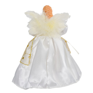 Thumbnail 6: Kurt Adler Kurt Adler 10-Light 9-Inch Ivory and Gold Angel Treetop. 