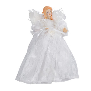 Thumbnail 4: Kurt Adler Kurt Adler 10-Light 9-Inch White Angel Treetop. 