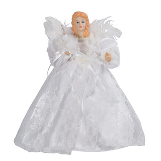 Thumbnail 8: Kurt Adler Kurt Adler 10-Light 9-Inch White Angel Treetop. 