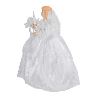 Thumbnail 14: Kurt Adler Kurt Adler 10-Light 9-Inch White Angel Treetop. 