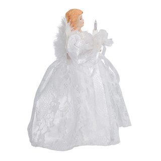 Thumbnail 10: Kurt Adler Kurt Adler 10-Light 9-Inch White Angel Treetop. 