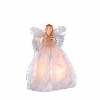 Thumbnail 1: Kurt Adler Kurt Adler 10-Light 9-Inch White Angel Treetop. 