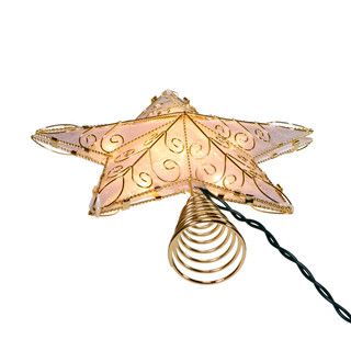 Thumbnail 16: Kurt Adler Kurt Adler UL 10-Light 8.5-Inch Gold Reflector Star Treetop. 