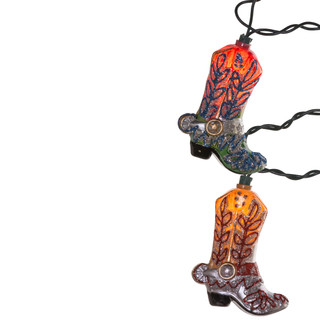 Thumbnail 4: Kurt Adler Kurt Adler 10-Light Boots with Glitter Indoor Light Set. 