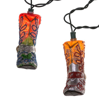 Thumbnail 10: Kurt Adler Kurt Adler 10-Light Boots with Glitter Indoor Light Set. 