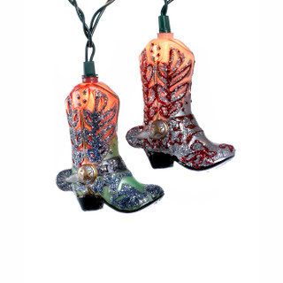 Thumbnail 2: Kurt Adler Kurt Adler 10-Light Boots with Glitter Indoor Light Set. 
