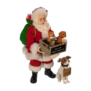 Thumbnail 8: FABRICHE Kurt Adler 2 Pc. Fabriché Adopt-a-Pet Santa & Dog Set 